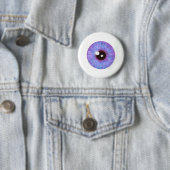 Badge Rond 5 Cm Bouton azuré déplaisant de globe oculaire de (En situation)
