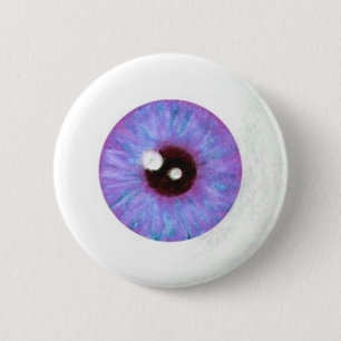 Badge Rond 5 Cm Bouton azuré déplaisant de globe oculaire de