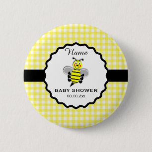 Badge Rond 5 Cm Bouton Baby shower de l'abeille
