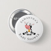 Badge Rond 5 Cm Bouton Baby shower de vache bébé (Devant & derrière)