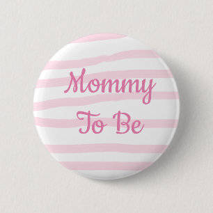Badge Rond 5 Cm Bouton Baby shower fille rose et blanche