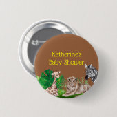 Badge Rond 5 Cm Bouton Baby shower Jungle Safari (Devant & derrière)