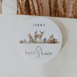 Badge Rond 5 Cm Bouton Baby shower mignon des animaux de forêt<br><div class="desc">Voici notre bouton de baby shower mignon pour les animaux de la forêt - parfait pour une célébration mignonne et fantasque! Doté d'un thème moderne de forêt aquarelle avec d'adorables créatures comme le renard, l'ours brun, le lapin et le cerf, il est parfait pour une douche sans rapport avec le...</div>