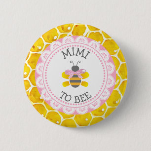 Badge Rond 5 Cm Bouton Baby shower Mimi to Bee