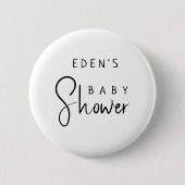 Badge Rond 5 Cm Bouton Baby shower Neutre Moderne Simple (Devant)