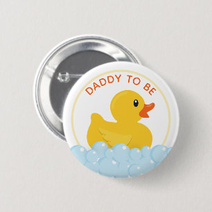 Badge Rond 5 Cm Bouton Baby shower papa-to-Be   Duc en caoutchouc 