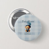 Badge Rond 5 Cm Bouton Baby shower Teddy Bear Jean (Devant & derrière)