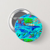 Badge Rond 5 Cm bouton baleine à bosse et bébé (Devant & derrière)