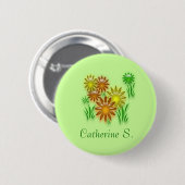 Badge Rond 5 Cm Bouton - Balise Nom de la fleur (Devant & derrière)