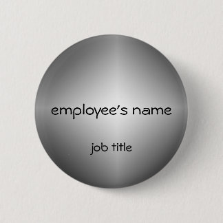 Badge Rond 5 Cm Bouton Balise Nom de l'employé en argent