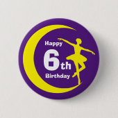 Badge Rond 5 Cm Bouton - Ballerina 6e anniversaire (Devant)