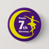 Badge Rond 5 Cm Bouton - Ballerina 7e anniversaire (Devant)