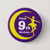 Badge Rond 5 Cm Bouton - Ballerina 9e anniversaire (Devant)