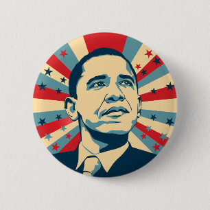 Badge Rond 5 Cm Bouton Barack Obama Pinback