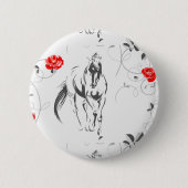Badge Rond 5 Cm Bouton Baroque Horse (Devant)