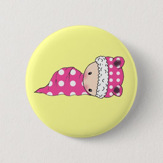 Badge Rond 5 Cm Bouton Bébé Mignon Petit à Points (Devant)
