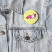 Badge Rond 5 Cm Bouton Bébé Mignon Petit à Points (En situation)