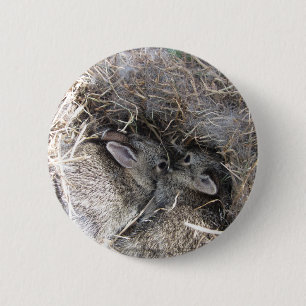 Badge Rond 5 Cm Bouton Bébé Sauvage Bunnies