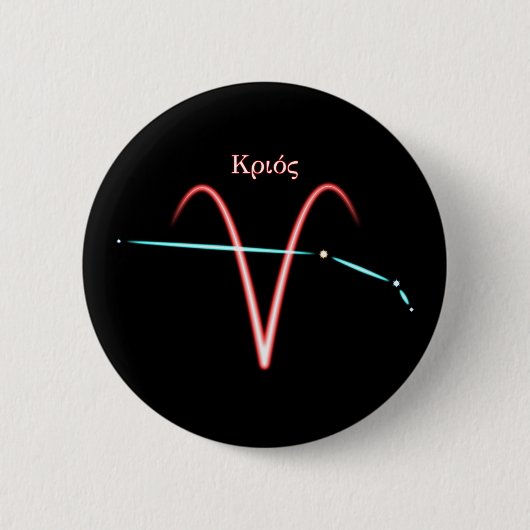 Badge Rond 5 Cm Bouton Bélier Constellation Zodiac (Devant)