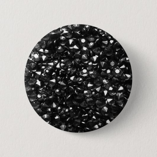 Badge Rond 5 Cm Bouton Belle Cristal Noir rond (Devant)