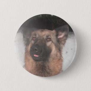 Badge Rond 5 Cm Bouton berger allemand Sticking Tongue Out
