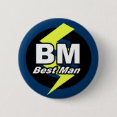 Badge Rond 5 Cm Bouton Best Man (Devant)