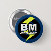 Badge Rond 5 Cm Bouton Best Man (Devant & derrière)