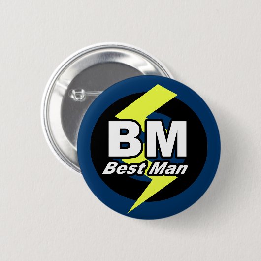 Badge Rond 5 Cm Bouton Best Man (Devant & derrière)
