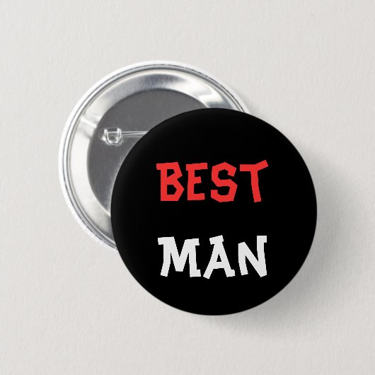 Badge Rond 5 Cm Bouton Best Man (Devant & derrière)