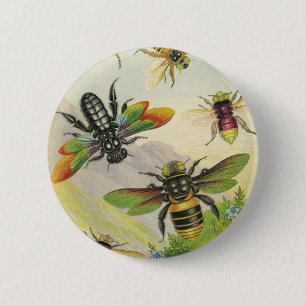 Badge Rond 5 Cm Bouton Bevy of Beautiful Bees