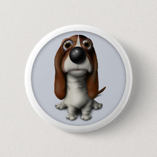 Badge Rond 5 Cm Bouton BH1 de Basset Hound
