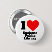 Badge Rond 5 Cm Bouton Bibliothèque publique I Heart Spokane (Devant & derrière)