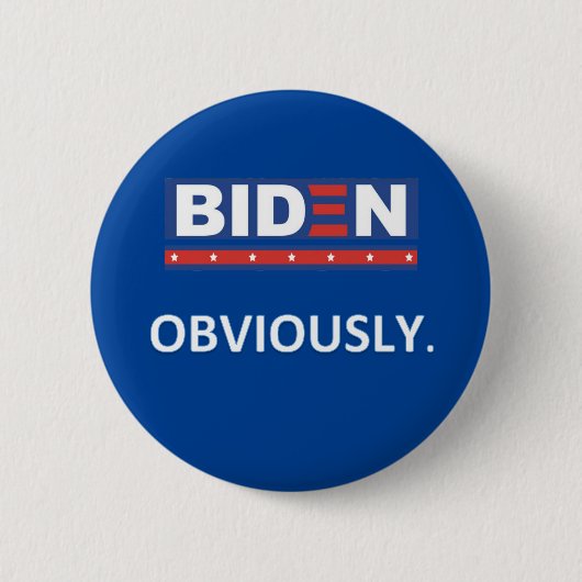 Badge Rond 5 Cm Bouton Biden Évidemment (Devant)