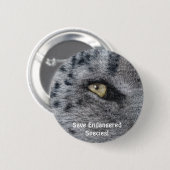 Badge Rond 5 Cm Bouton BIG CAT Snow Leopard Espèces en péril (Devant & derrière)