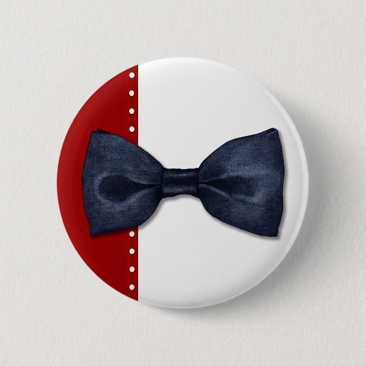 Badge Rond 5 Cm Bouton Black Bowtie (Devant)