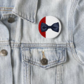 Badge Rond 5 Cm Bouton Black Bowtie (En situation)