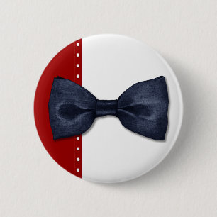 Badge Rond 5 Cm Bouton Black Bowtie