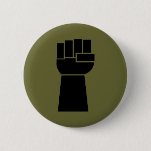 Badge Rond 5 Cm Bouton Black Power poing levé Obama