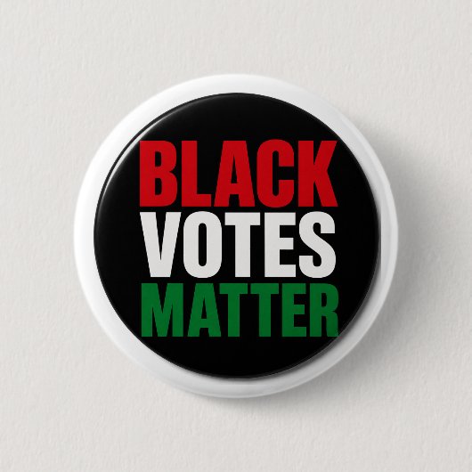 Badge Rond 5 Cm Bouton Black Votes Matter (Devant)