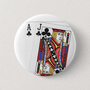 Badge Rond 5 Cm Bouton Blackjack