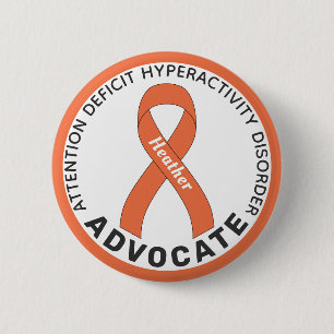 Badge Rond 5 Cm Bouton blanc ADHD Advocate
