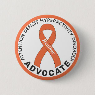 Badge Rond 5 Cm Bouton blanc ADHD Advocate