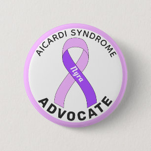 Badge Rond 5 Cm Bouton blanc Aicardi Syndrome Advocate de ruban