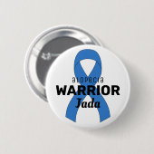 Badge Rond 5 Cm Bouton blanc Alopecia Warrior Ribbon (Devant & derrière)