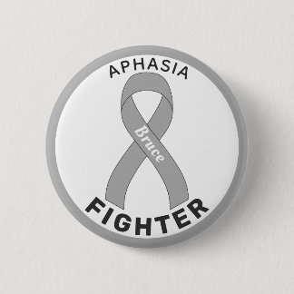 Badge Rond 5 Cm Bouton blanc Aphasia Fighter