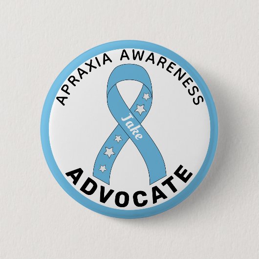 Badge Rond 5 Cm Bouton blanc Apraxia Awareness Advocate (Devant)