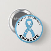 Badge Rond 5 Cm Bouton blanc Apraxia Awareness Advocate (Devant & derrière)