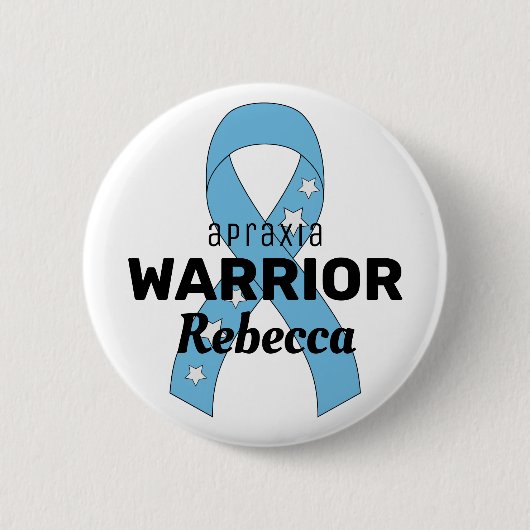 Badge Rond 5 Cm Bouton blanc Apraxia Warrior (Devant)