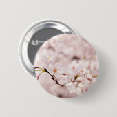 Badge Rond 5 Cm Bouton blanc de Bokeh de fleurs de cerisier (Devant & derrière)