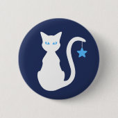Badge Rond 5 Cm Bouton blanc de chat (Devant)